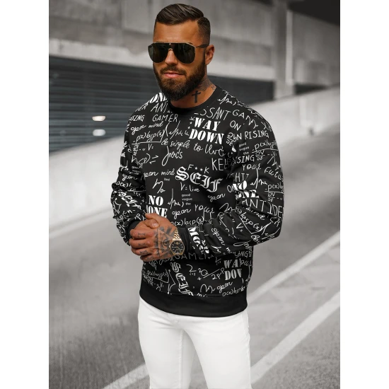 Vyriškas juodas džemperis su spauda Gamer JS/8B1193/3