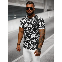 Vyriški juodi marškinėliai su raštais Ginger