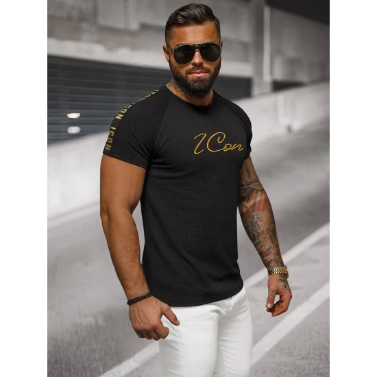 Vyriški juodi marškinėliai Icone O/T7579