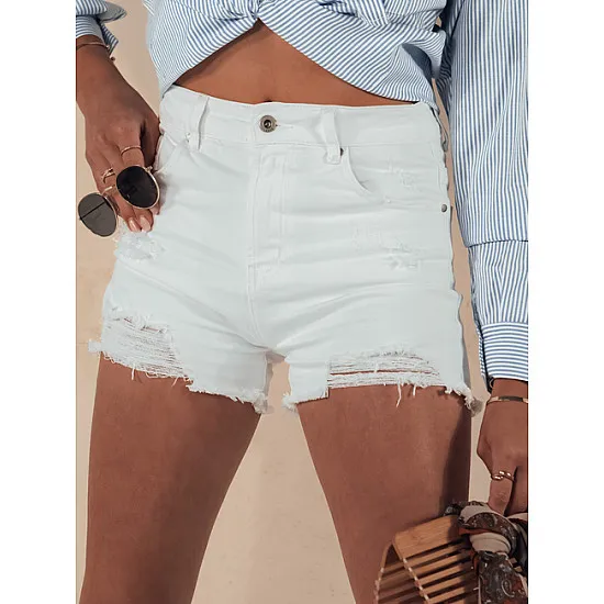 Sieviešu balti džinsa šorti Popglam SY0397