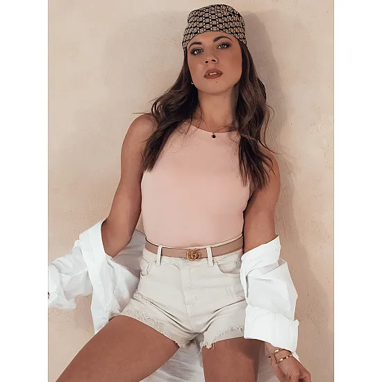 Moteriški rusvi džinsiniai šortai Popglam SY0384