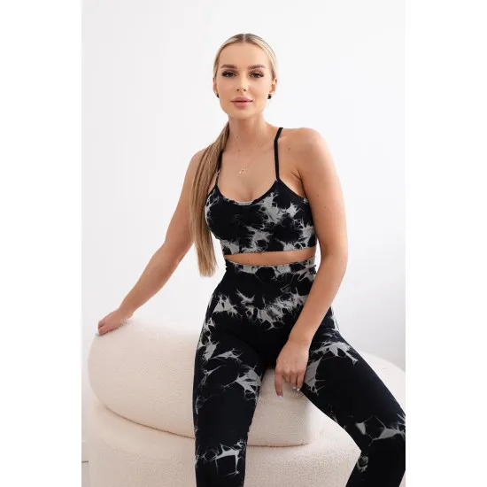 Czarny zestaw fitness dla kobiet 29316