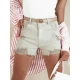 Moteriški smėlo spalvos džinsiniai šortai Popglam SY0399