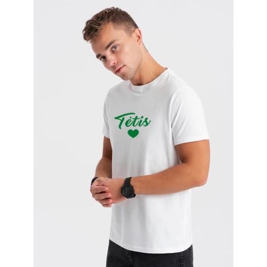 Vyriški balti marškinėliai Tėtis (žalia) PK1468
