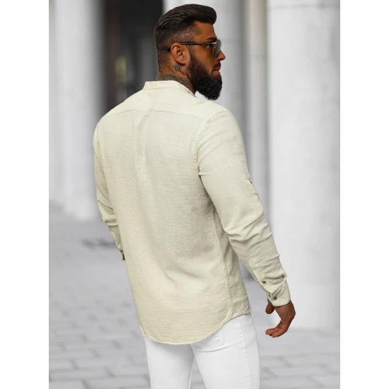 Vyriški smėlinės spalvos marškiniai Litor O/V117