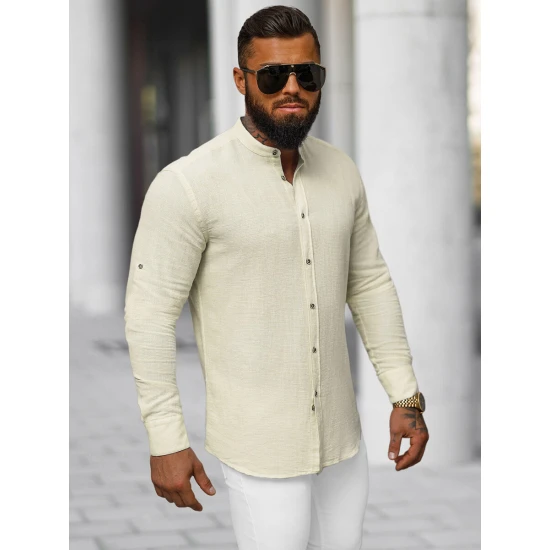 Vyriški smėlinės spalvos marškiniai Litor O/V117