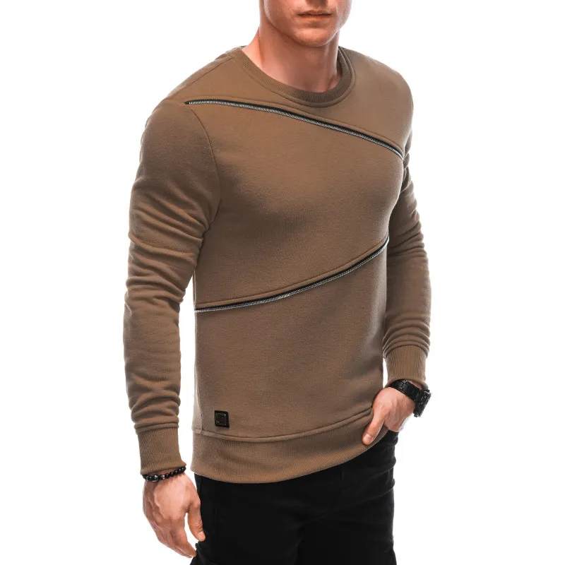 Vyriškas rudas džemperis Zipper OM-SSNZ-22FW-005