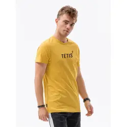 Vyriški geltoni marškinėliai Tėtis Kvadratu (juodas)