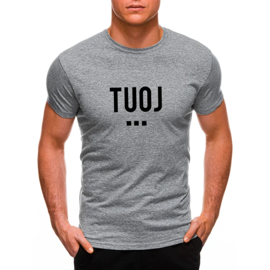 Vyriški šviesiai pilki marškinėliai TUOJ (juodas) JS/712005