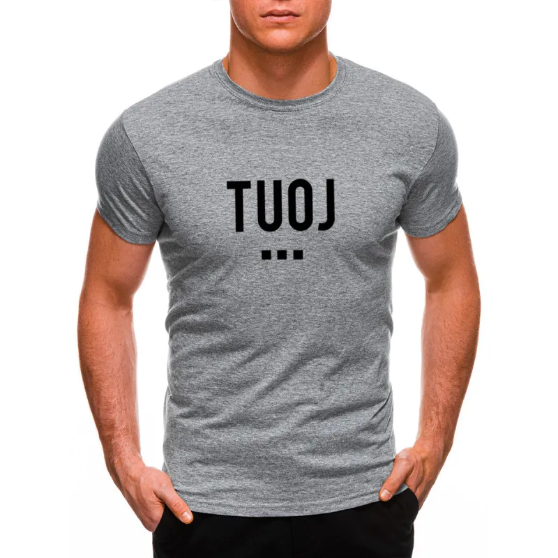 Vyriški šviesiai pilki marškinėliai TUOJ (juodas) JS/712005