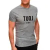 Vyriški šviesiai pilki marškinėliai TUOJ (juodas) JS/712005
