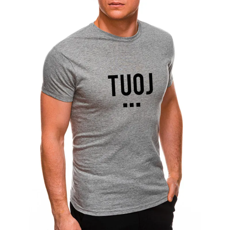 Vyriški šviesiai pilki marškinėliai TUOJ (juodas) JS/712005