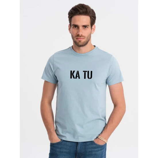 Vyriški šviesiai mėlyni marškinėliai KĄ TU PK7130