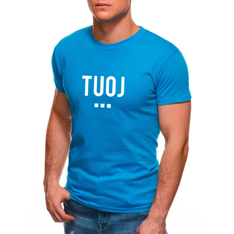 Vyriški šviesiai mėlyni marškinėliai TUOJ (baltas) JS/712005
