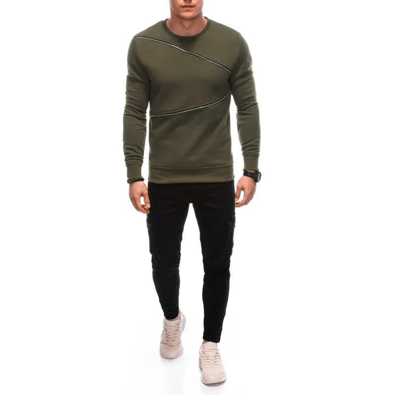 Vyriškas chaki džemperis Zipper OM-SSNZ-22FW-005