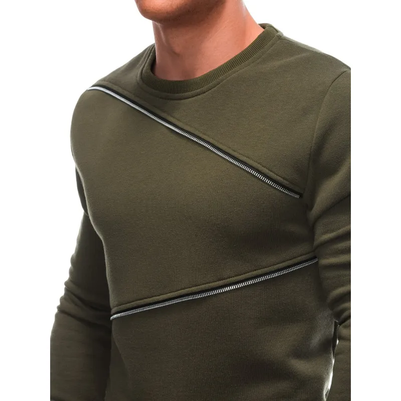 Vyriškas chaki džemperis Zipper OM-SSNZ-22FW-005