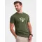 Men's khaki T-shirt Dad (white)
