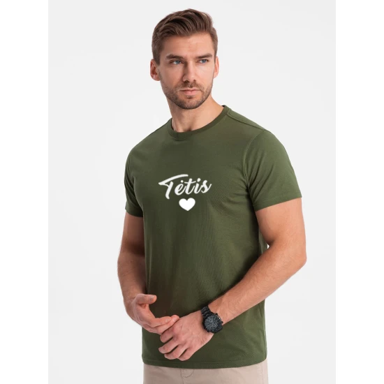 Vyriški chaki marškinėliai Tėtis (baltas) PK1468