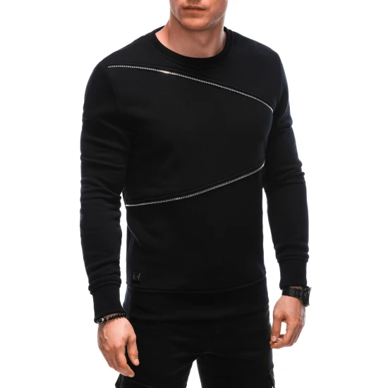 Vyriškas juodas džemperis Zipper OM-SSNZ-22FW-005