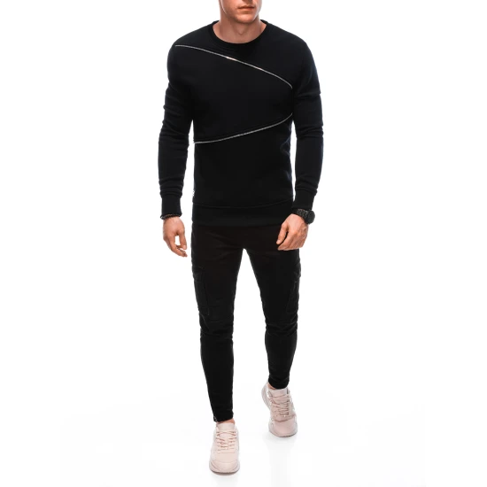 Vyriškas juodas džemperis Zipper OM-SSNZ-22FW-005