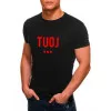 Vyriški juodi marškinėliai TUOJ (raudonas) JS/712005