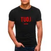 Vyriški juodi marškinėliai TUOJ (raudonas) JS/712005