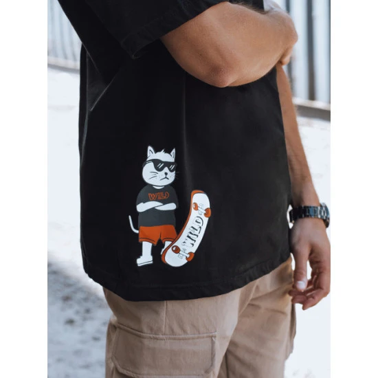 Vyriški juodi marškinėliai Wild RX5531