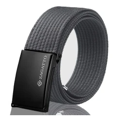 Vyriškas medžiaginis pilkas diržas su sagtimi Sponto