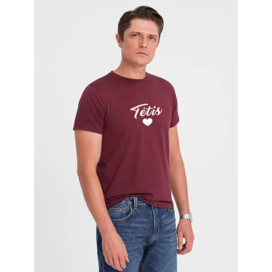 Vyriški bordo marškinėliai Tėtis (baltas) PK1468