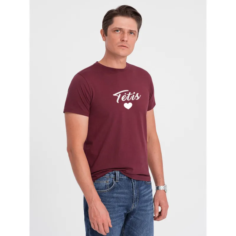Vyriški bordo marškinėliai Tėtis (baltas) PK1468