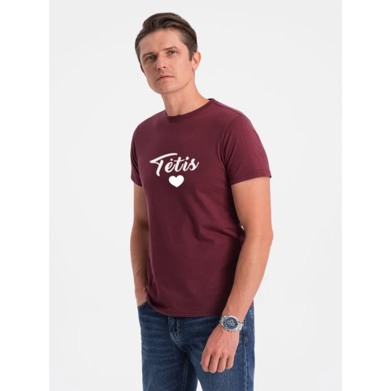 Vyriški bordo marškinėliai Tėtis (baltas) PK1468