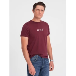 Vyriški bordo marškinėliai Tėtis Kvadratu (baltas)