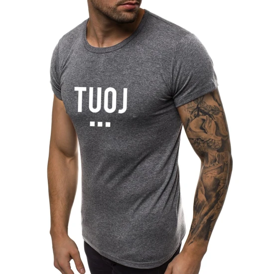 Vyriški tamsiai pilki marškinėliai TUOJ (baltas) JS/712005