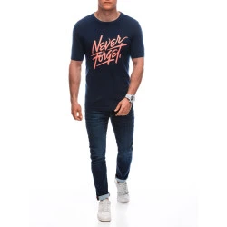 Vyriški tamsiai mėlyni marškinėliai Forget