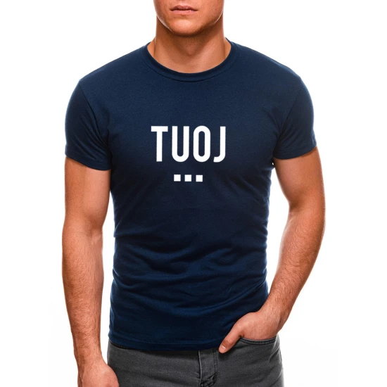 Vyriški tamsiai mėlyni marškinėliai TUOJ (baltas) JS/712005