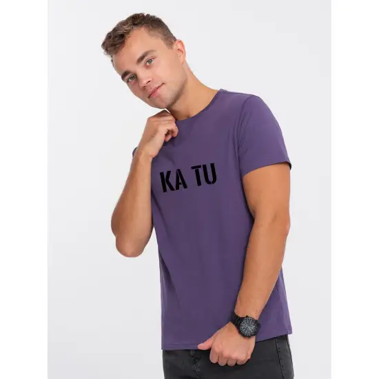 Vyriški violetiniai marškinėliai KĄ TU PK7130