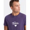 Vyriški violetiniai marškinėliai Tėtis (baltas) PK1468