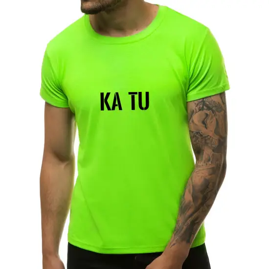 Vyriški žali neoniniai marškinėliai KĄ TU PK7130