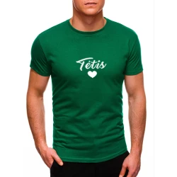 Vyriški žali marškinėliai Tėtis (baltas)