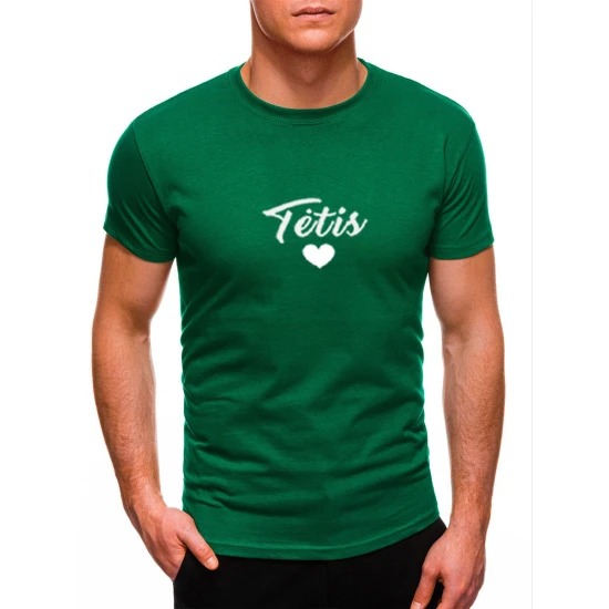 Vyriški žali marškinėliai Tėtis (baltas) PK1468