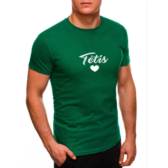 Vyriški žali marškinėliai Tėtis (baltas) PK1468