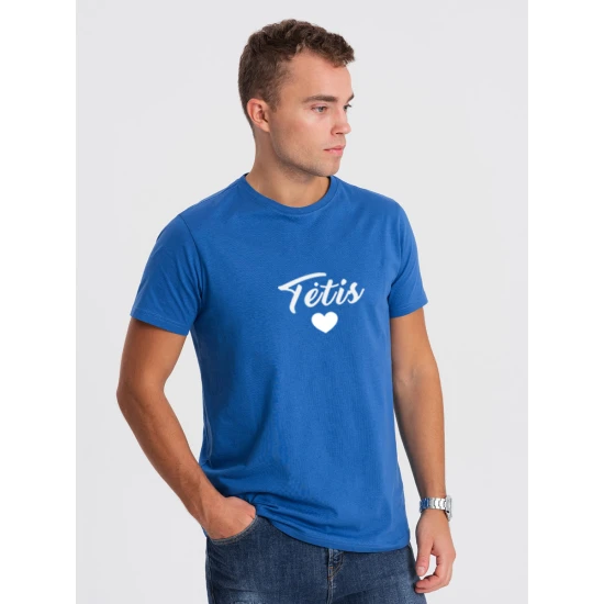 Vyriški mėlyni marškinėliai Tėtis (baltas) PK1468