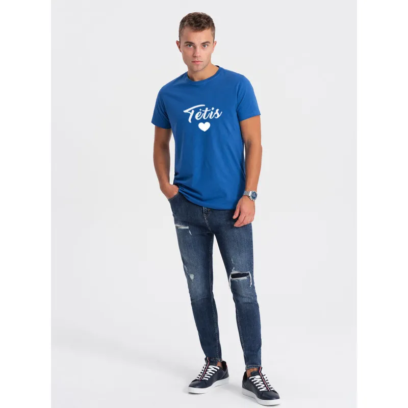 Men's blue T-shirt Dad (white) PK1468