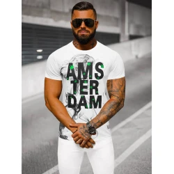 Balti vyriški marškinėliai Amsterdam
