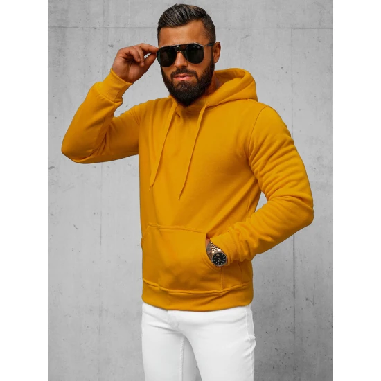 Karamelinės spalvos vyriškas džemperis su gobtuvu Buvoli JS/2009