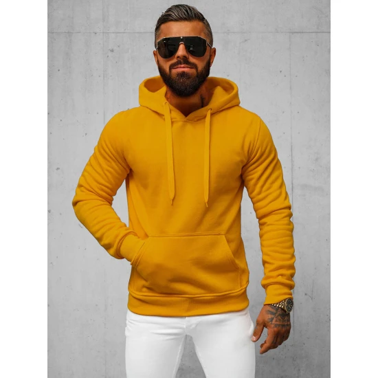 Karamelinės spalvos vyriškas džemperis su gobtuvu Buvoli JS/2009