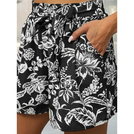 Czarne szorty damskie Jungle O/YH77939