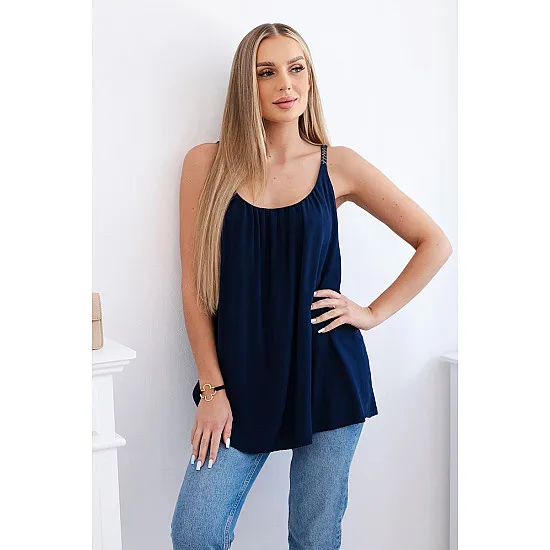 Women's dark blue blouse Siluet 29384