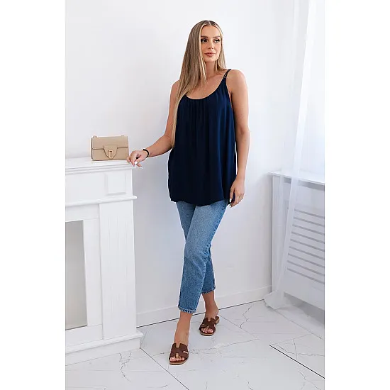 Women's dark blue blouse Siluet 29384