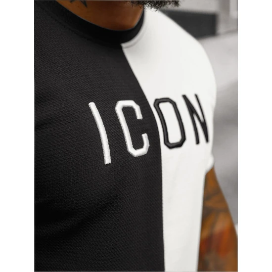 Vyriški juodai-balti marškinėliai Icon O/7776T